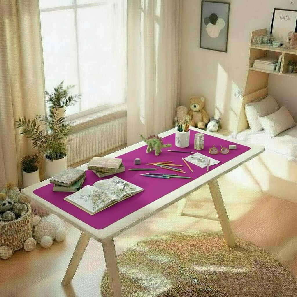 Fuschia Children Deskmat Kids Desk Mat Children's Room & Study Table Cover