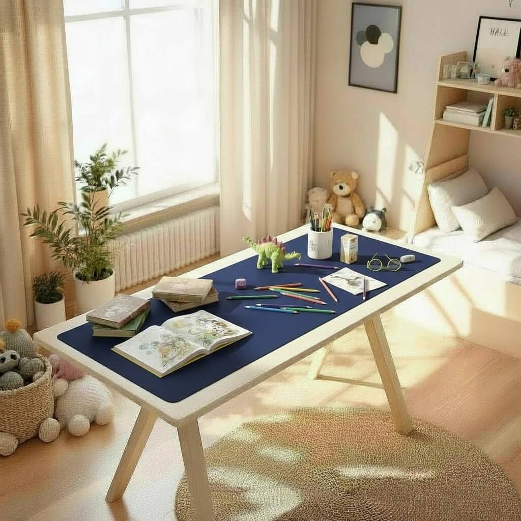 Navyblue Children Deskmat Kids Desk Mat Children's Room & Study Table Cover