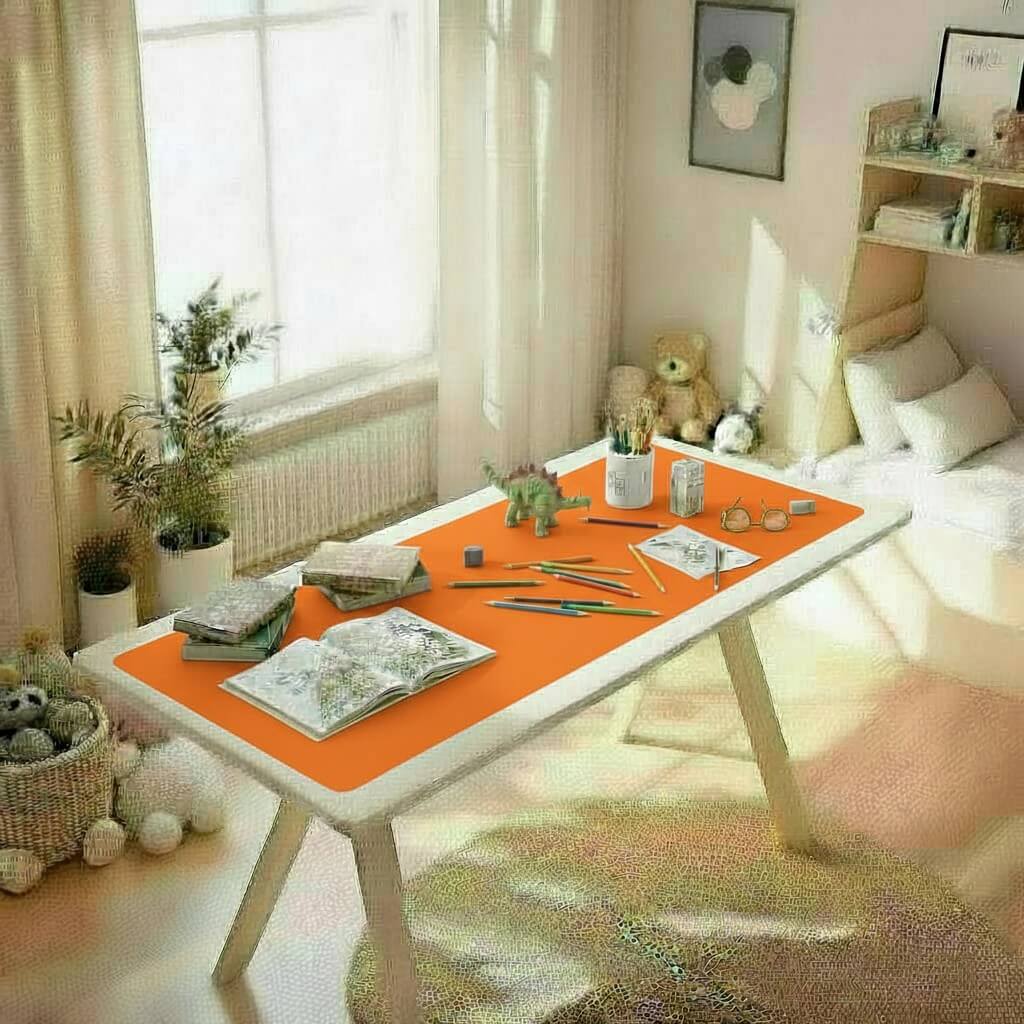 Orange Children Deskmat Kids Desk Mat Children's Room & Study Table Cover