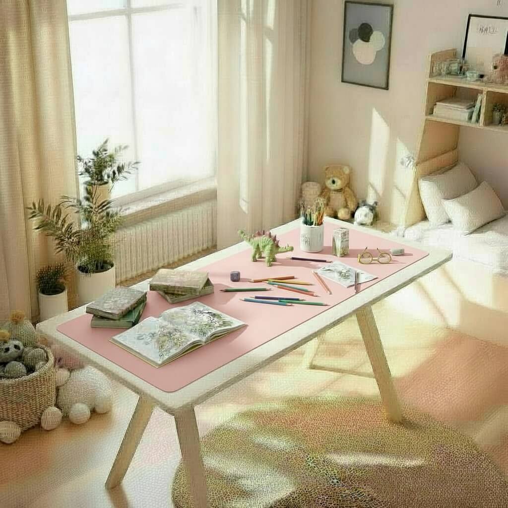 Pink Children Deskmat Kids Desk Mat Children's Room & Study Table Cover