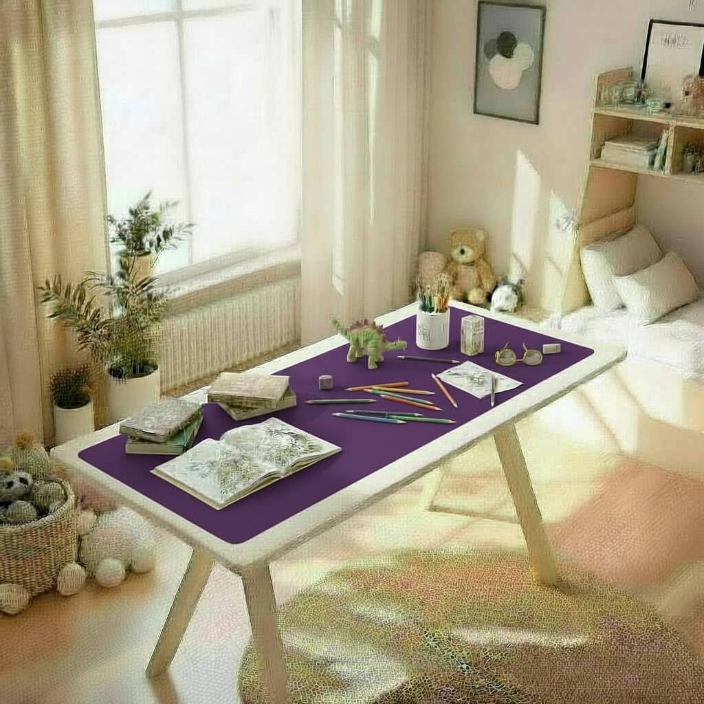Purple Children Deskmat Kids Desk Mat Children's Room & Study Table Cover