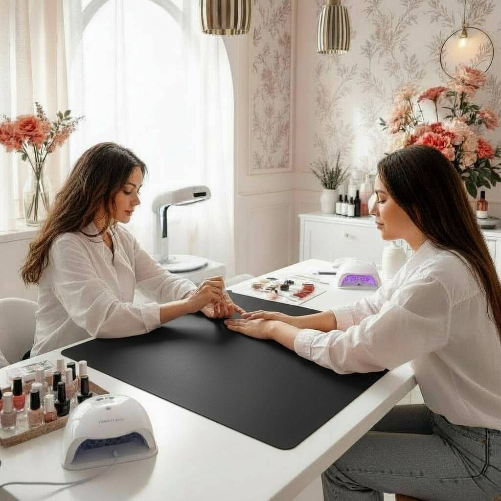 Black Nailart Deskcover Nail Art Desk Cover Manicure & Beauty Station Mat