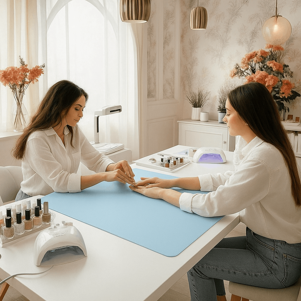 Blue Nailart Deskcover Nail Art Desk Cover Manicure & Beauty Station Mat