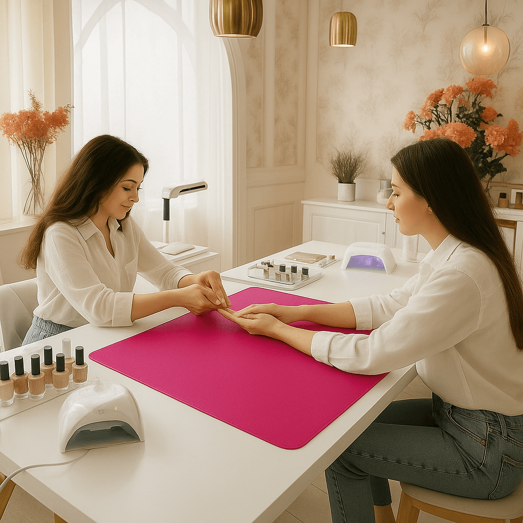 Fuschia Nailart Deskcover Nail Art Desk Cover Manicure & Beauty Station Mat