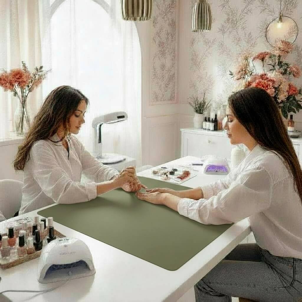 Khaki Nailart Deskcover Nail Art Desk Cover Manicure & Beauty Station Mat