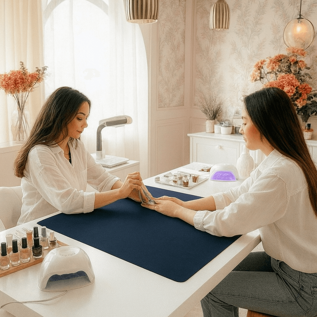 Navyblue Nailart Deskcover Nail Art Desk Cover Manicure & Beauty Station Mat