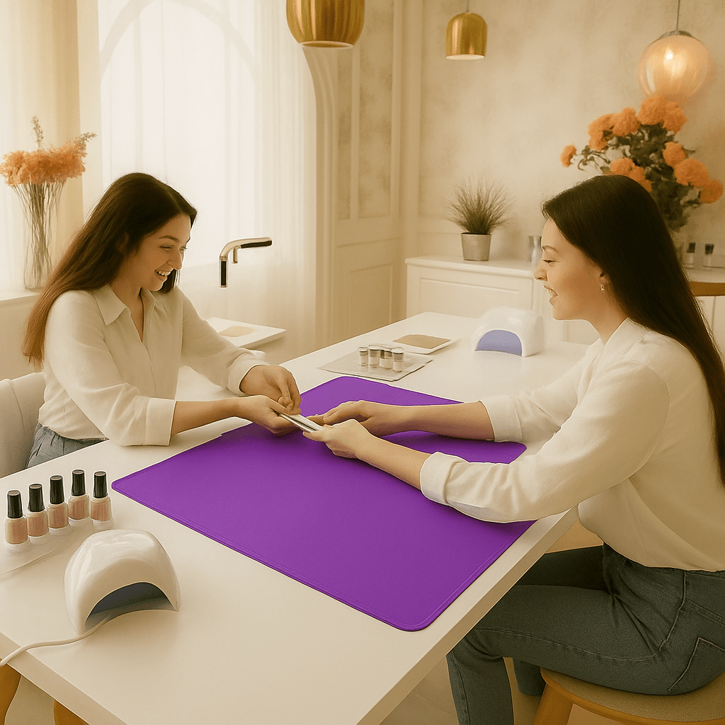 Purple Nailart Deskcover Nail Art Desk Cover Manicure & Beauty Station Mat