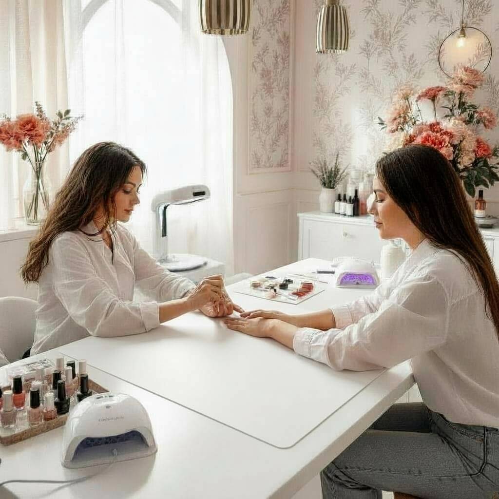 White Nailart Deskcover Nail Art Desk Cover Manicure & Beauty Station Mat