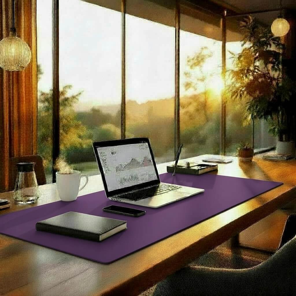 Bold Purple Office Desk Mat - Gaming and Office Desk Pad for Unique Workspaces